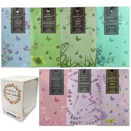 LIFFLY 14 Packs Scented Sachets Bags for Drawers and Closets Long-Lasting Home Fragrance Sachet Lavender Cherry Blossoms Lilac Fresh Linen Eucalyptus Peppermint Lemongrass 7 Scent Gift Box