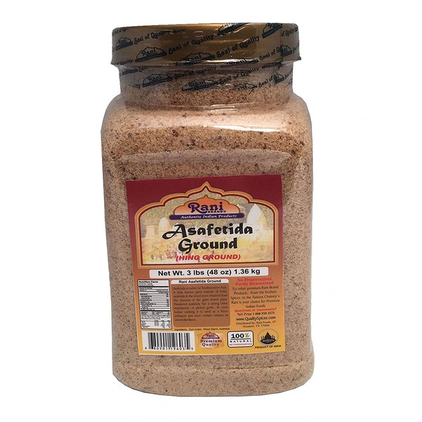 Rani Asafetida (Hing) Ground 3lbs (1.36kg Value Pack) Bulk ~ All Natural | Salt Free | Vegan | NON-GMO | Asafoetida Indian Spice | Best for Onion Garlic Substitute