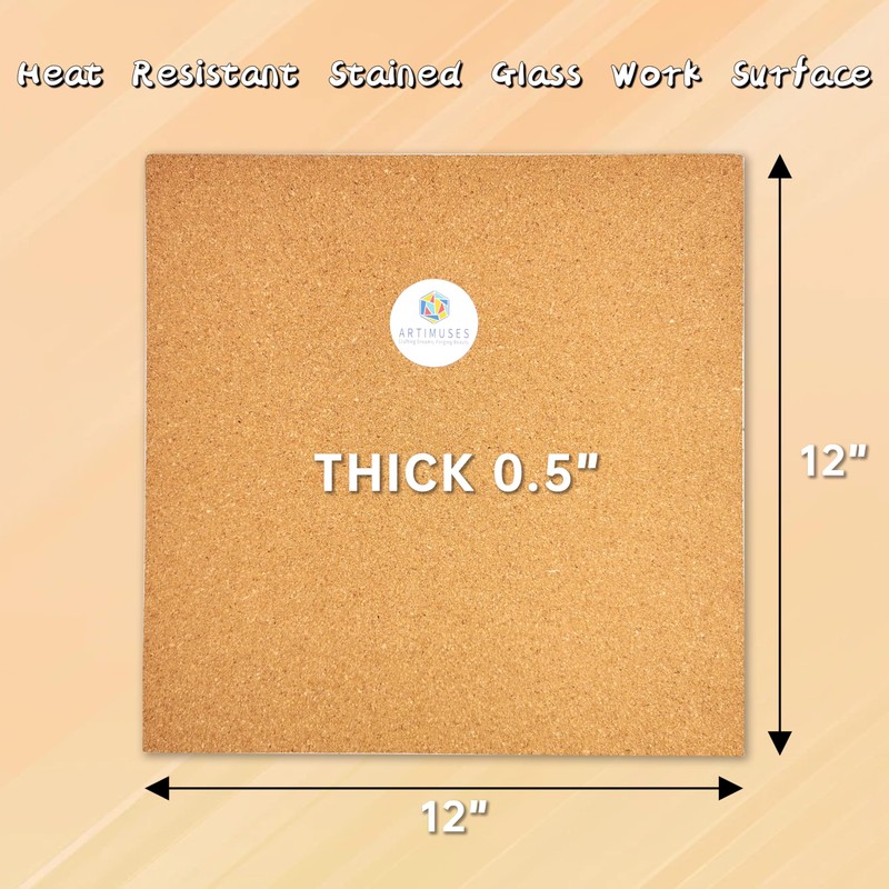 ARTIMUSES Stained Glass Supplies 12" X 12" Heat Resistant Stained