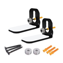 TopHomer 2 Pack Black Soundbar Mounts with Screws Speaker Accessories Soundbar Bracket Set Wall Mount for Home and Cinema (B)