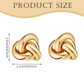 Women's Golden Earrings, Knot Golden Earrings, Vintage Statement Earring, Dangle Earring, Women's Knot Drop, Fashion Jewellery Gift for Women, Stainless Steel, No Gemstone