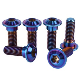 UHDFBDHF 6Pcs Titanium Bolt M8 x 20mm 25mm Motorcycle Rear Brake Rotor Screw (Burnt Blue, M8x25mm)