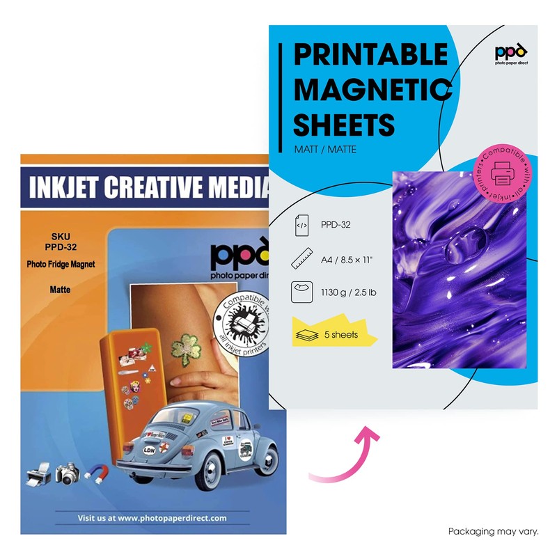 PPD PPD 5 Sheets A4 Inkjet Magnetic Matt Photo Paper