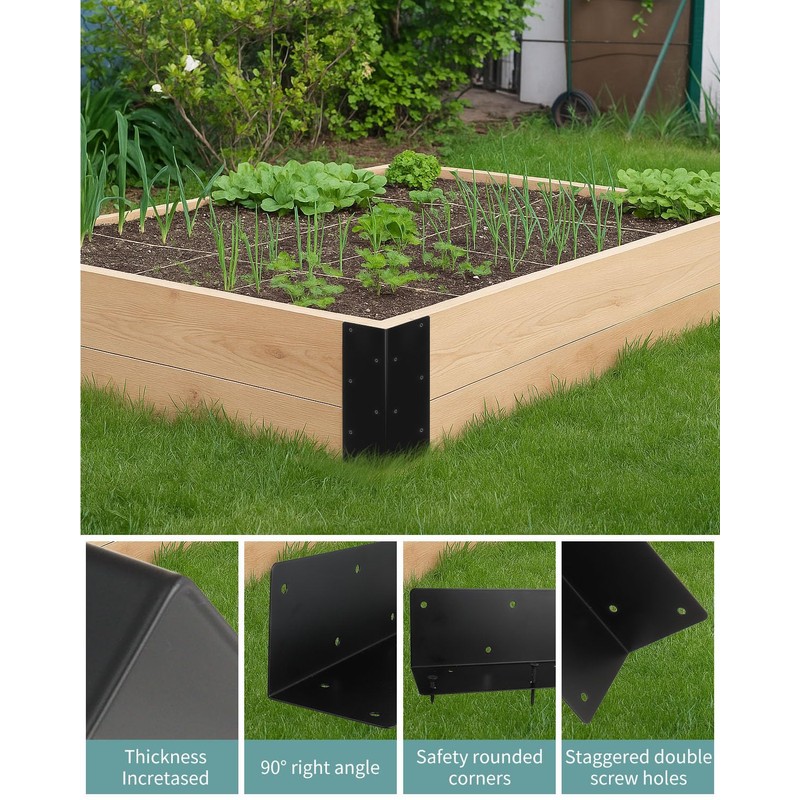 Alffun 12 Pcs Metal Raised Garden Bed Corner Brackets, 11"