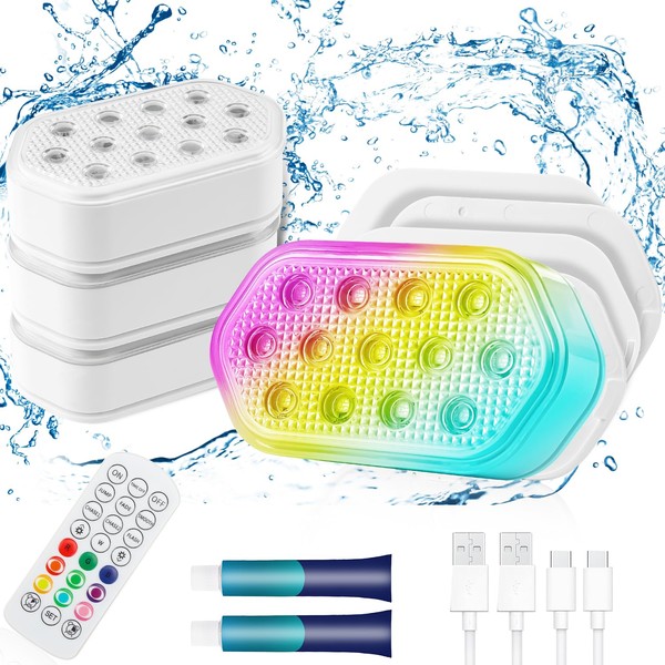 QOLNBY Pool Lights, Rechargeable Submersible LED Lights, Pool Lights for