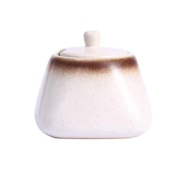 Ceramic Japanese Sugar Bowl, Vintage Seasoning Pot, Porcelain Sugar Salt Containers, Spice Bowl with Lid, Salt Storage Jar with Lid Spoon, Spoon for Sugar Pepper Spices