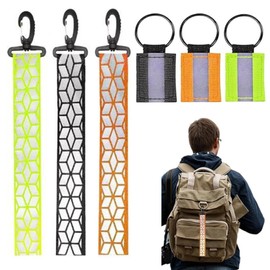 Samcos Reflective Band, Reflective Strap, Night Fluorescence, Reflector, Includes Key Holder, Accident Prevention, Safety Measures, Night Running, Walking, Work, School, Reflector, Bag Charm, Set of 6