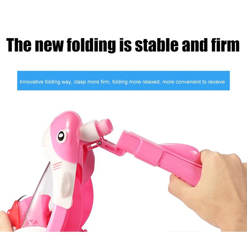 Full Face Snorkel Mask for Kids Breathing System Foldable 180