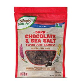 Simply Nature Dark chocolate and sea salt superfoods granola gluten free oats