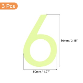 uxcell 3Pcs 3" Glow in The Dark Numbers Sticker Wall Ceiling Decor Sticker Number 6" Adhesive Glowing Sticker for Ceiling, Wall Decorations, Room Decor