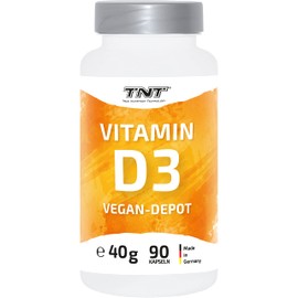 TNT Vitamin D3 Capsules (90 Capsules) • 100% Vegan • High Dose Depot Capsules • Vitamin D3 High Dose • D3 Supplement • Made in Germany