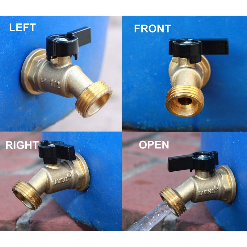 RAINPAL RBS005 Brass Water Container/Rain Barrel Quarter Turn Spigot(LF Compliant,