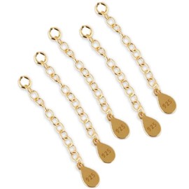 My-Bead Set of 5 Extension Chains 6 cm 925 Sterling Silver Gold-Plated Necklaces Bracelets Jeweller's Quality