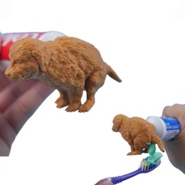 SPVECR Toothpaste Dispenser, Brown, Funny Dog Butt Design, Mess-Free, Easy to Use, Perfect for Gifting
