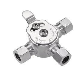 Pronese 1 PCS Below Deck Mixing Valve,3/8" Compression LF Brass Body,Thermostatic mixing valve for hot and cold water,Compression Sleeve and Nuts Included.