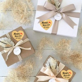 Top label Wedding Favor Stickers,Hugs and Kisses from The New Mr & Mrs Gift Tags,1.5 Inch 250 Pcs Per Roll