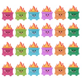 30 Pcs Dumpster Trash Shape with Fire Desk Accessories Volunteer Staff Appreciation Gifts Funny Office Supplies Colorful Mini Resin Figures Funny Desk Decor Bulk Gifts for Coworkers Teacher Employee