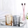 Gaolinci 2 Pcs Classic Clear Cylindrical Glass Mouthwash Cups, Bathroom
