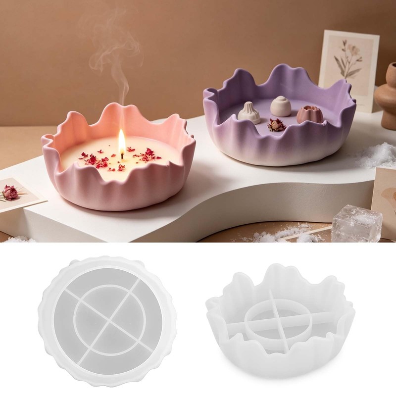 5.2in Irregular Bowl Silicone Mold for Jewelry Holder Candle Holder
