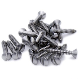 No.8 x 0.625 (4.2mm x 16mm) Slot Raised Countersunk Self-Tapping Screw - Stainless Steel (A2) (Pack of 20)