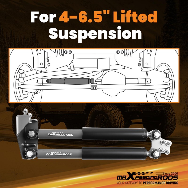 maXpeedingrods Dual Steering Stabilizer for Jeep Wrangler YJ 1987-1995, for