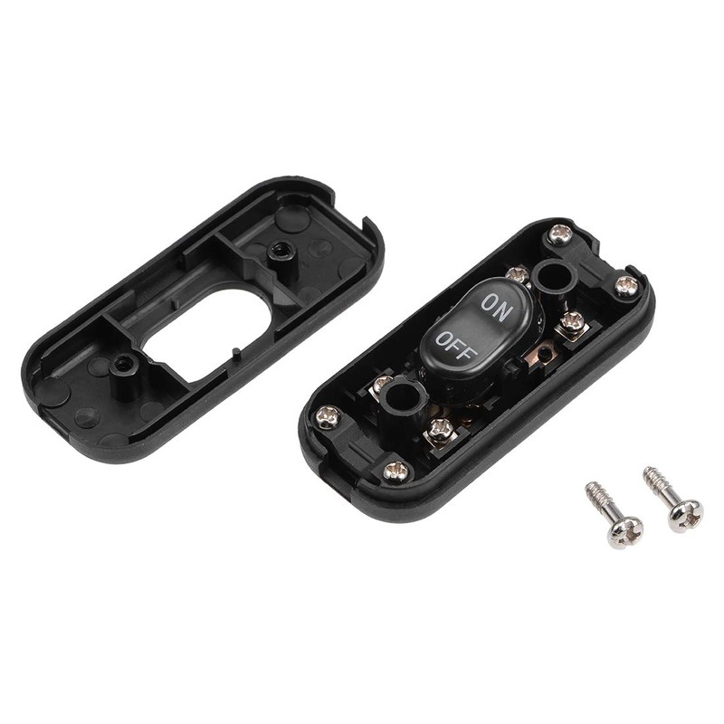 sourcing map Inline Cord Switch AC 250V 6A On-Off DPST