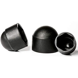 M8 (13mm Wrench) Black Plastic Nut and Bolt Protective Dome Cover Caps (Pack of 20)