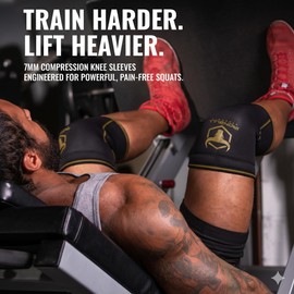 Iron Bull Strength Knee Sleeves 7mm (1 Pair) - Compression Brace & Knee Sleeve For Weightlifting, Powerlifting & Cross Training - Knee Support for Squats - Men & Women (X-Large/Green)