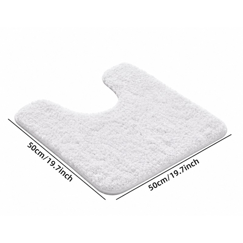 U-Shaped Bathroom Toilet Mat – Thick Plush Polyester Absorbent Rug