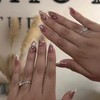 White French Press on Nails Medium Almond Acrylic Fake Nails