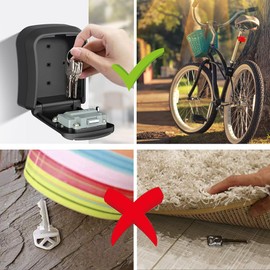Key Box, Key Sharing Box, Key Storage Box, Wire Type, Wall Mounted, Dial Type, 4 Digit Password, Key Storage, Padlock, Security, Keys, Entryway, Warehouse, No Construction Needed [Bunkun Shop] (Wire
