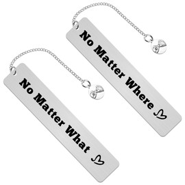 Xiahuyu Bookmark Gifts for Best Friend Long Distance Friendship Gifts for Women Friends No Matter What No Matter Where Bookmark Graduation Christmas Birthday Gifts for Friends, Silver