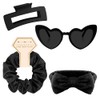 Semato 4 Pcs Black Bridesmaid Proposal Gifts Bridesmaid Spa Headband,