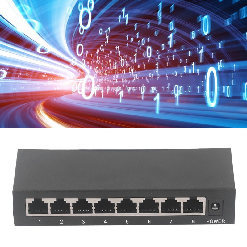 8 Port Gigabit PoE Switch Sturdy Metal Fanless Plug and