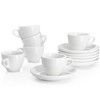 Sweese 2 Ounce Espresso Cups with Saucers, Porcelain Espresso Cups