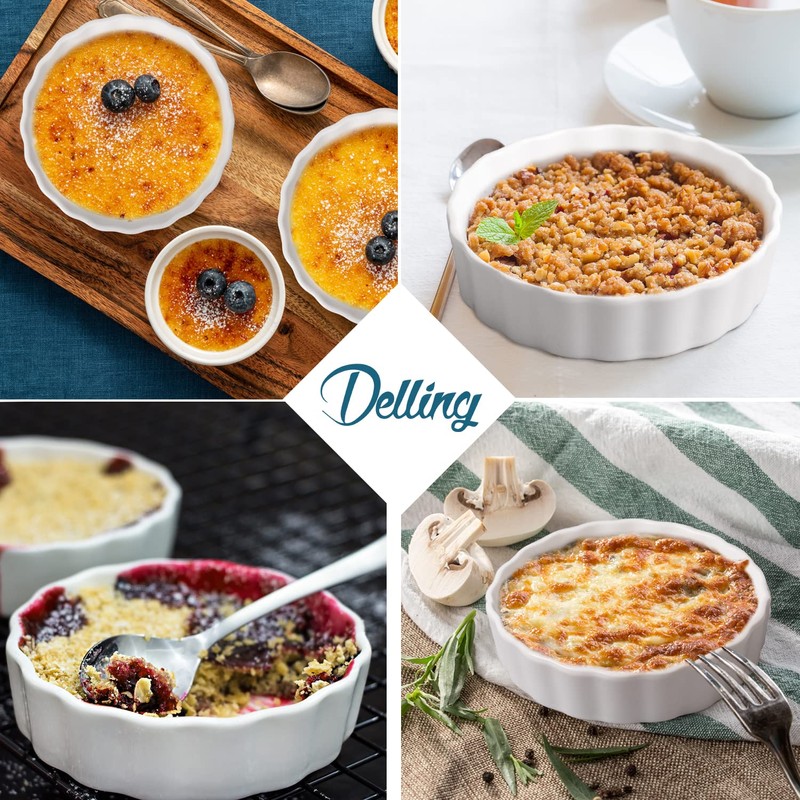 Delling Creme Brulee Ramekins - 6 Piece Set, 8 oz