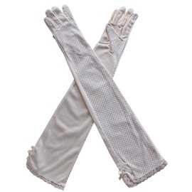 CAMSTIC Women's Sun UV Protection Long Driving Gloves, White