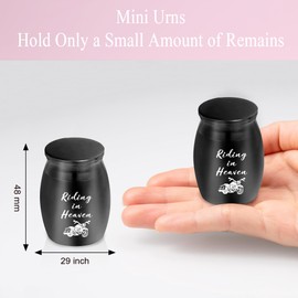 Small Keepsake Urns for Human Ashes Motorcycle Cremation Urns for Ashes Black Little Urn Memorial Ashes Holder Sharing Funeral Urn