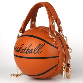 LoveWLC basketball Shaped purse Cross Body Bag,PU Handbag Shoulder Bag for Girls Women