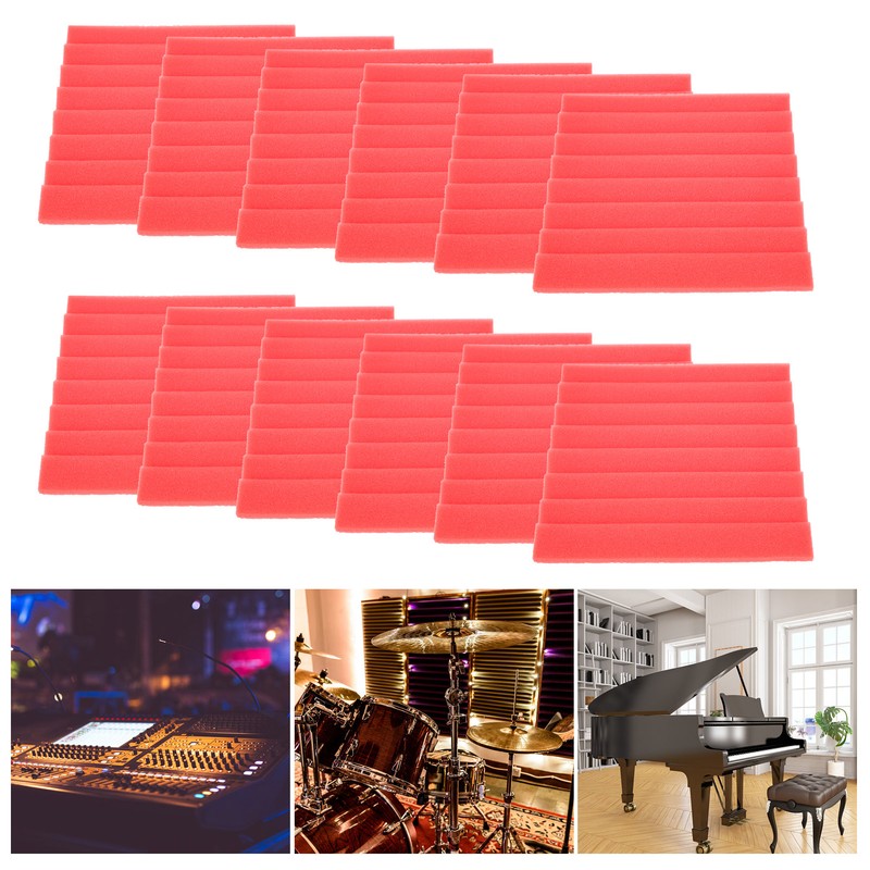 12Pcs SoundAbsorption Panels 8 Grooves Triangle Acoustic Foam Sound Proof