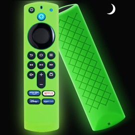GMXT Firestick Remote Cover Glow in The Dark - TV Stick 4k Remote Cover 3rd Gen, Firestick Remote Case Anti Slip Silicone Sleeve (Green 1pcs)