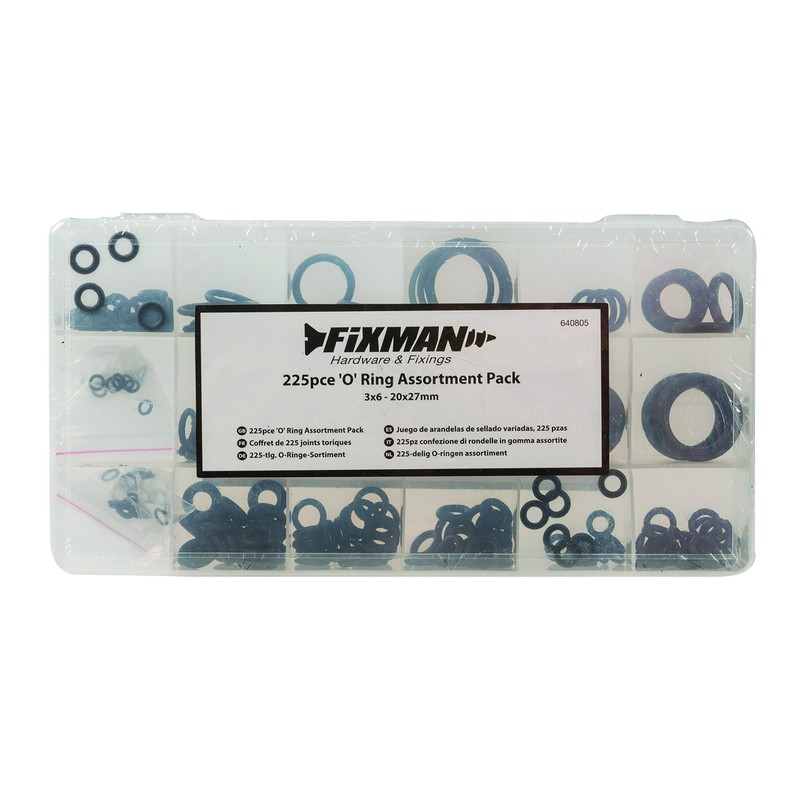 Fixman 640805 'O' Rings Assortment Pack 225pce