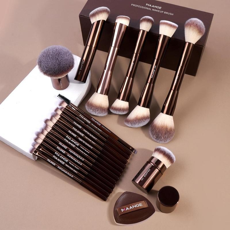 MAANGE¬†Makeup Brush & Puff Set with Storage Box, 20pcs Makeup