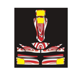 Labelbike Stickers Kit in Crystal Go-Kart for Fairings FP7 Gokart 100-120-150 Red White
