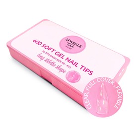 Sparkle & Co.Pink Box With Soft Gel Nail Tips - Long Stiletto