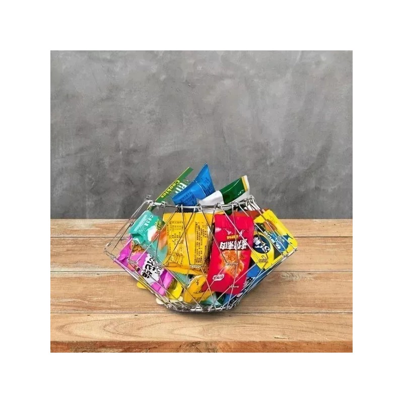 SK Canasta Plegable Frutero Huevera Cesta Multiformas Acero