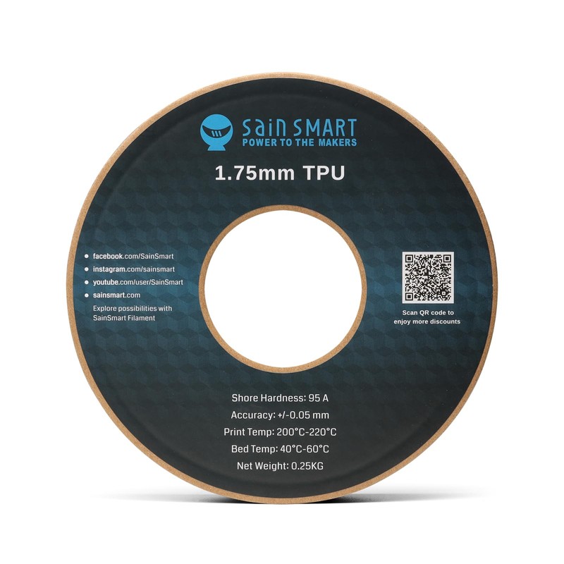 SainSmart Filamento de TPU flexible de 1,75 mm, de poliuretano