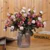 Doolitt Artificial Roses Flowers, 7 Branches, 21 Roses Artificial Flowers