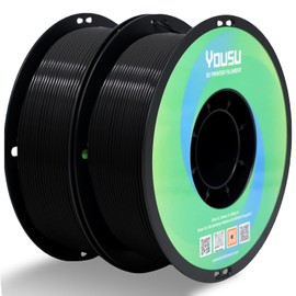 YOUSU 3D Printer Filament PLA Filament 1.75mm Bundle for 3D Printer,1KG Spool (2.2 lbs), 2KG Black+Black.