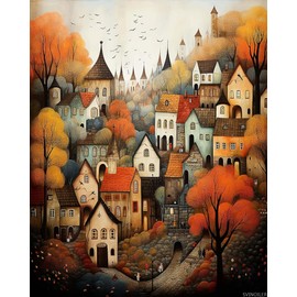 SVINOILER Paint by Numbers Landscape for Adults, Acrylic Oil Painting by Numbers Kits for Beginner with Paintbrushes Brushes Paintwork Art Canvas for Home Decor 16x20 inch